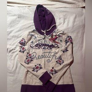 Ed Hardy bling Zip Up